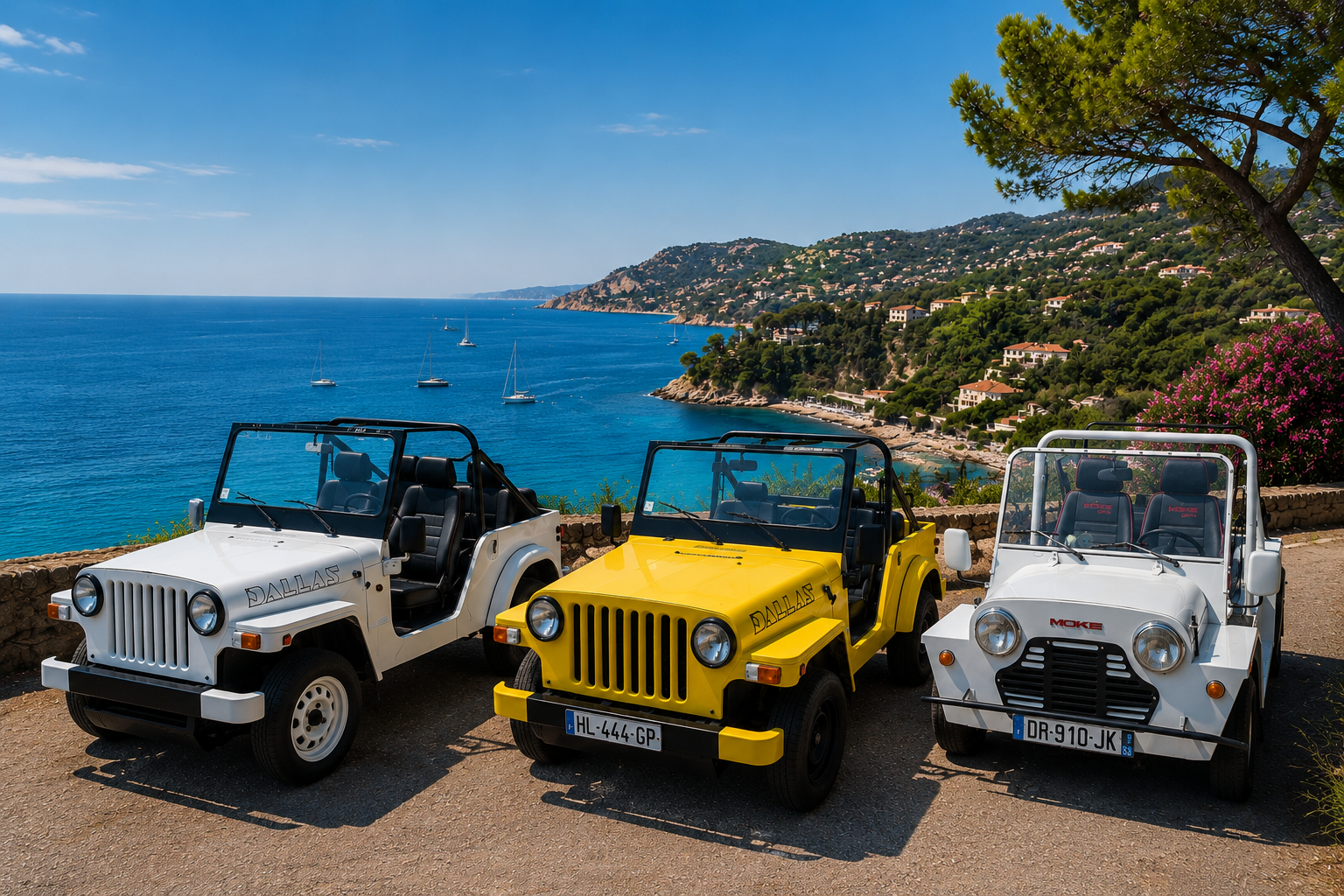 Road trip en Jeep décapotable sur la Côte d’Azur au départ de Saint-Raphaël